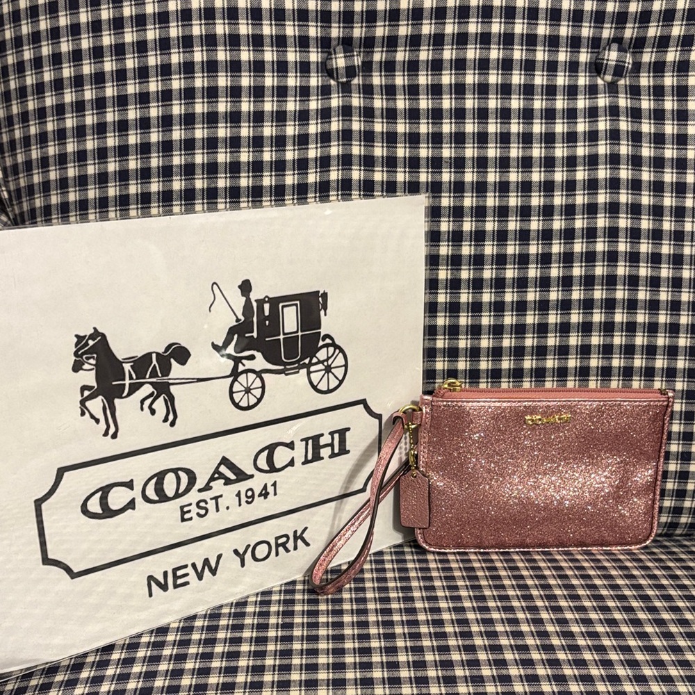 Coach Rose Glitter Wristlet